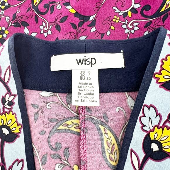 NWT Wisp Women's Red Floral Paisley Sleeveless V-Neck Midi Dress Size 0 - Picture 3 of 5